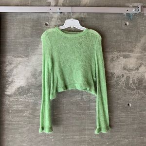 Zara Green Opaque Woven Sweater